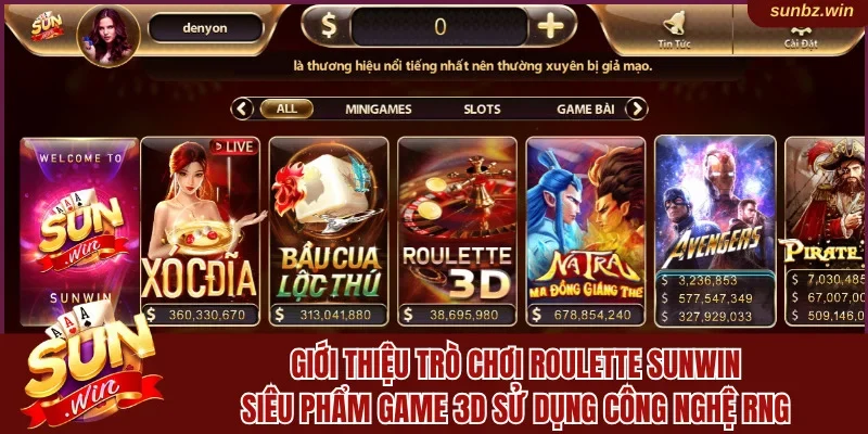 Thông tin về siêu phẩm Roulette Sunwin